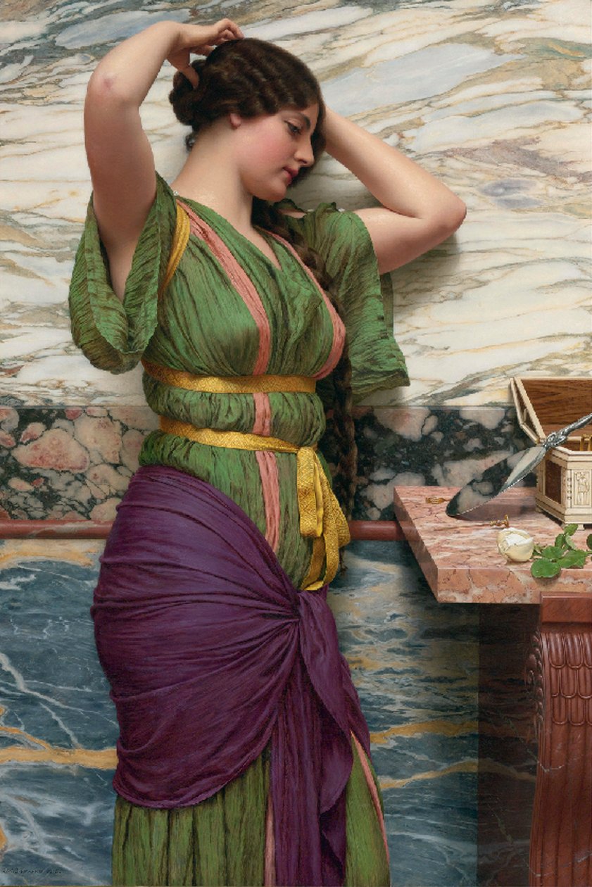 Ein faires Spiegelbild, 1915 von John William Godward