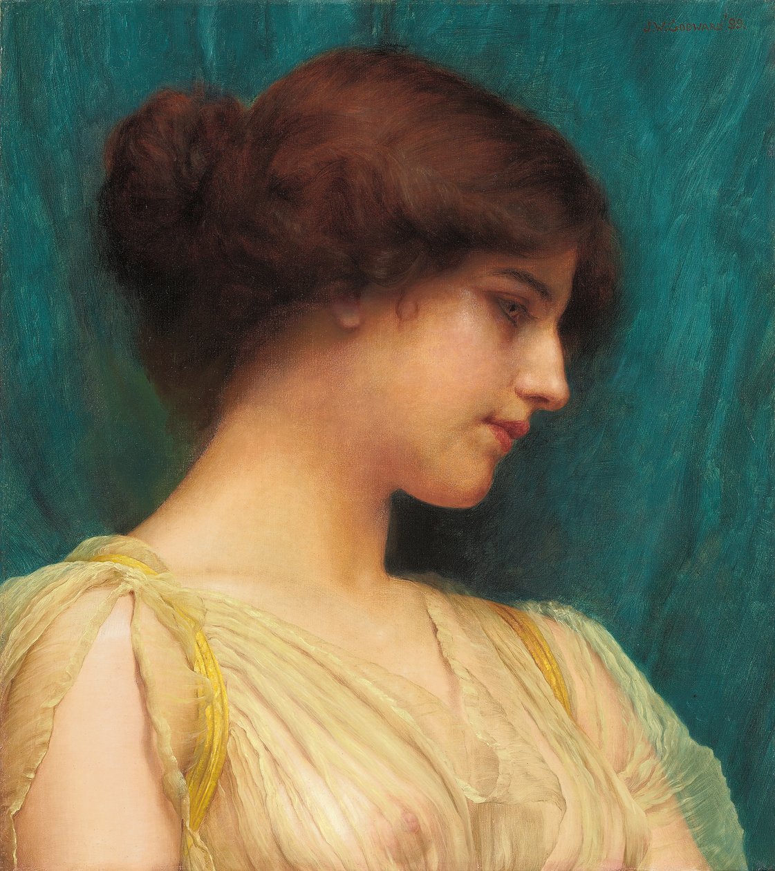 Studie eines Mädchenkopfes, 1899 von John William Godward