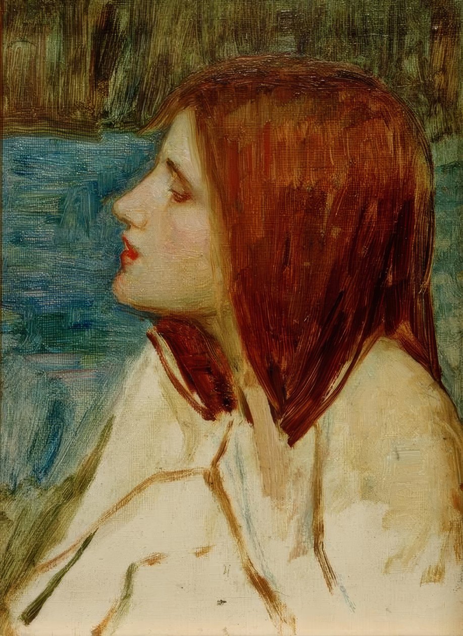 Kopf eines Mädchens von John William Waterhouse