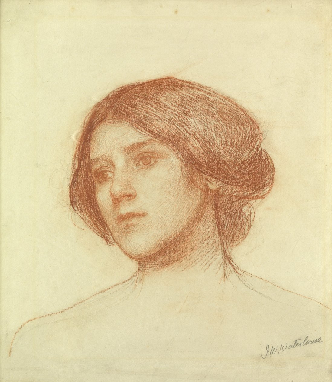 Kopf eines Mädchens von John William Waterhouse