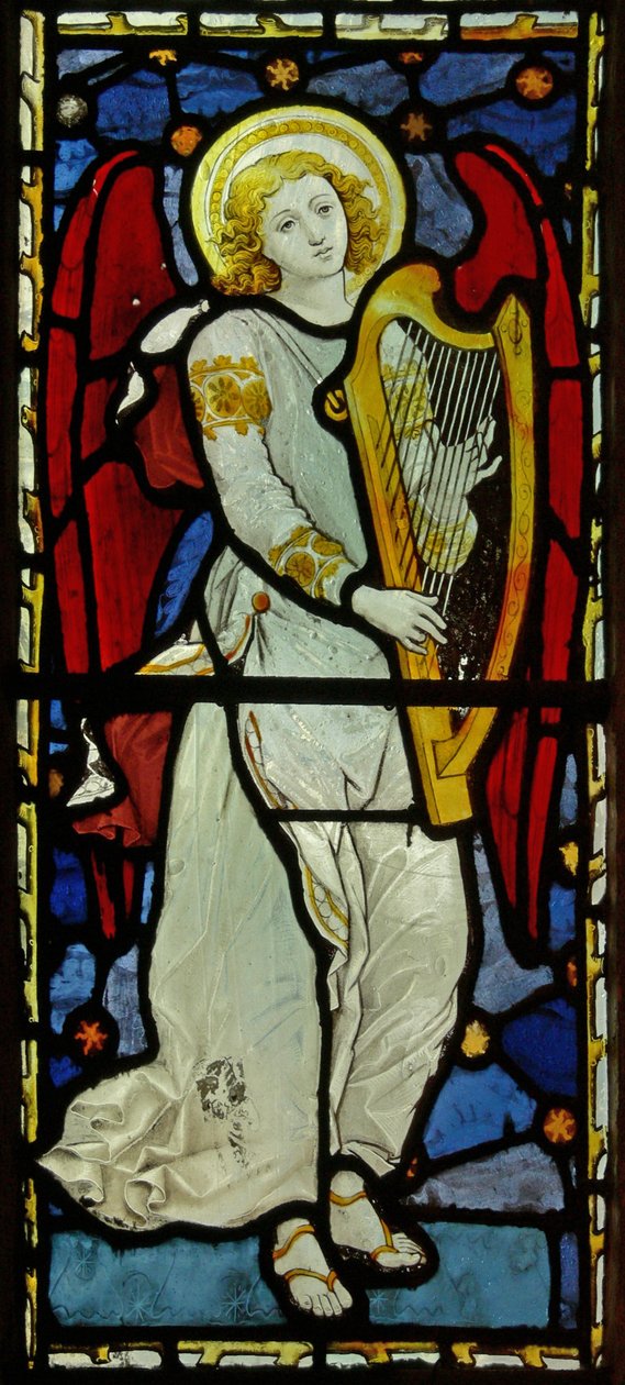 Musikalischer Engel, 1870 (Buntglas) von John and Grylls Burlison
