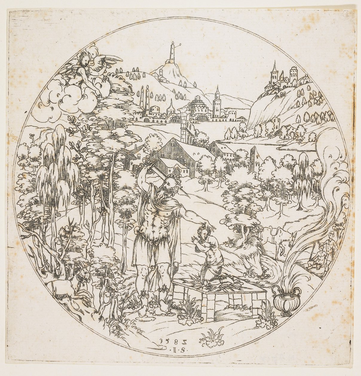 Abrahams Opfer, 1585 von Jonas Silber