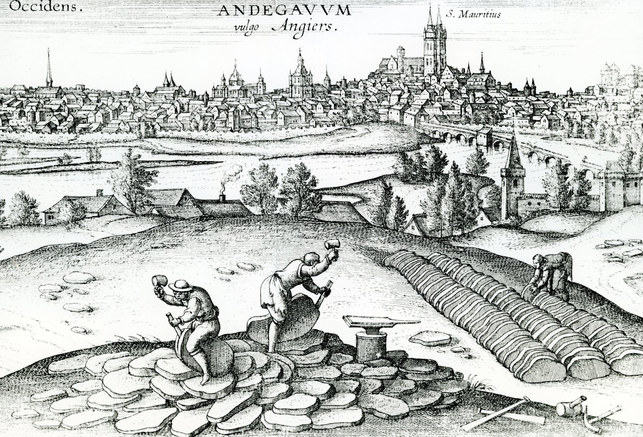 Schieferbruch in Angers, 1561 von Joris Hoefnagel