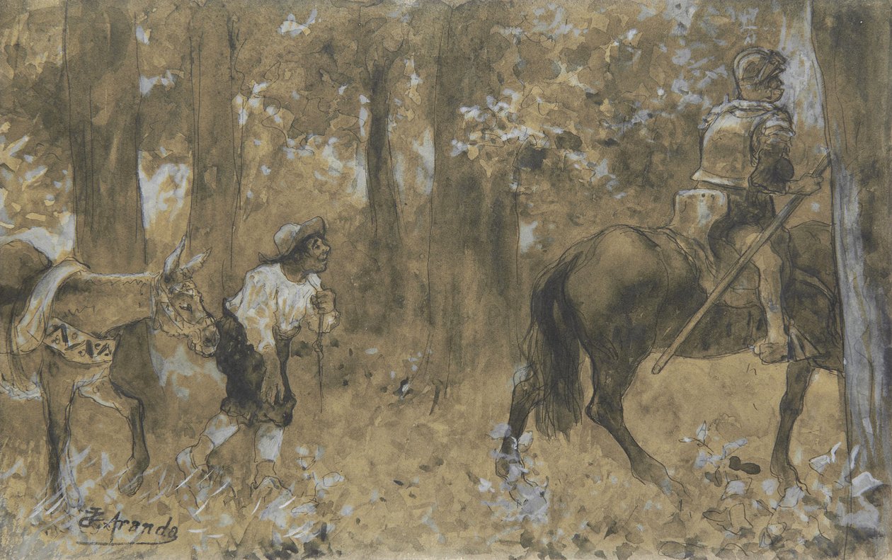 Don Quijote und Sancho Panza von José Jiménez Aranda
