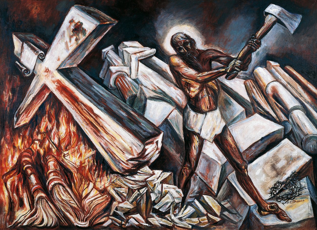 Christus zerstört sein Kreuz von José Clemente Orozco