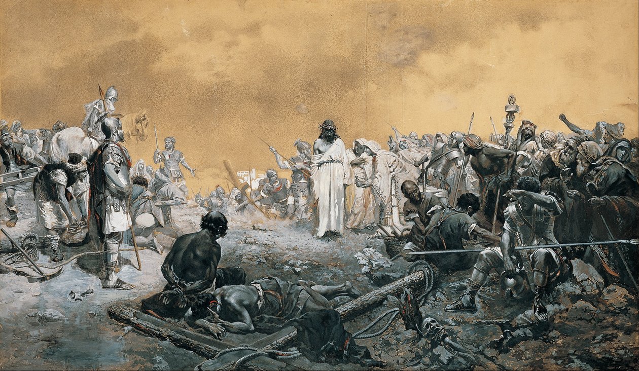 Die Ankunft auf Golgatha von José Echenagusia Errazquin