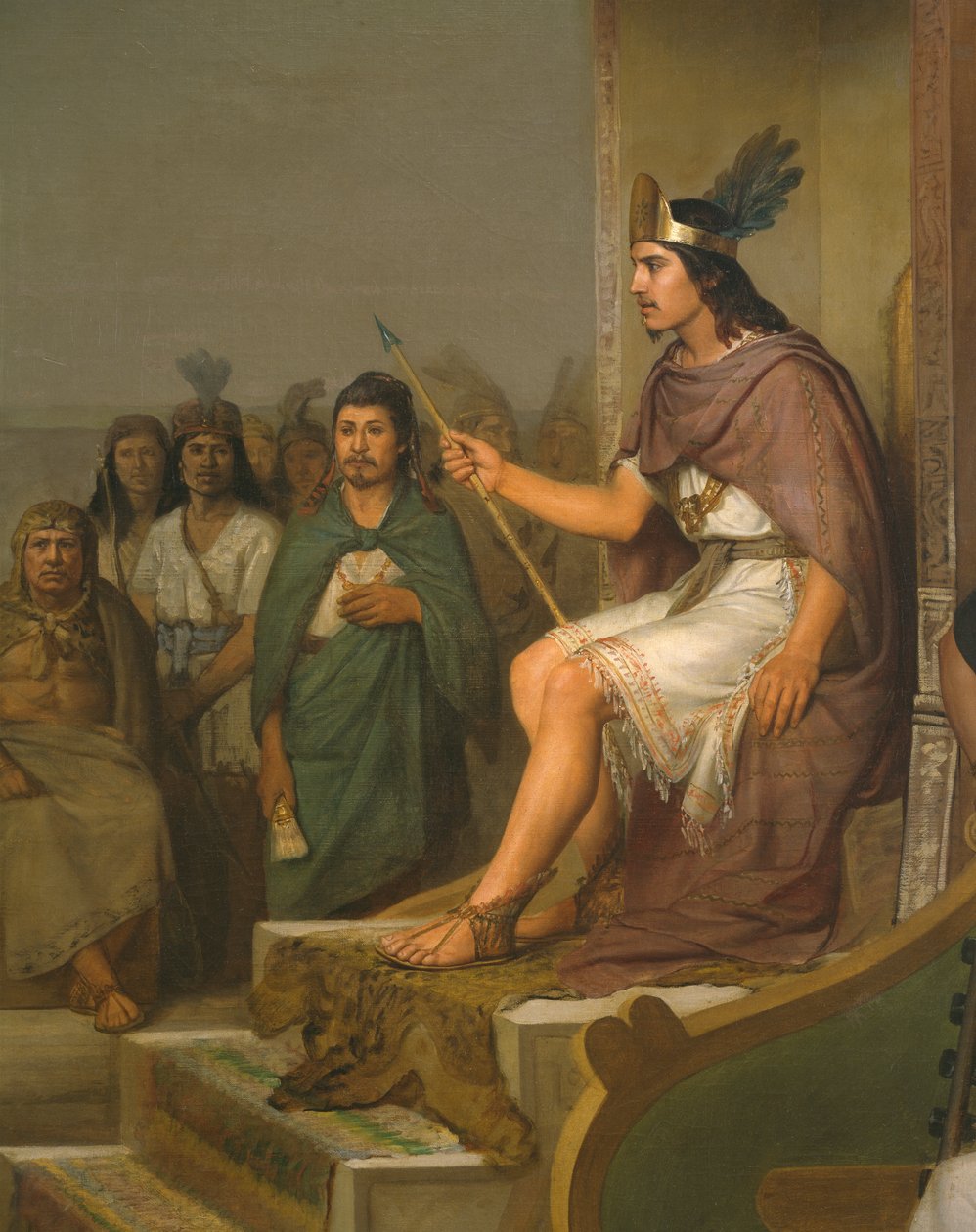 Entdeckung von Pulque, Detail von Montezuma II., ca. 1470-1520 von José María Obregón