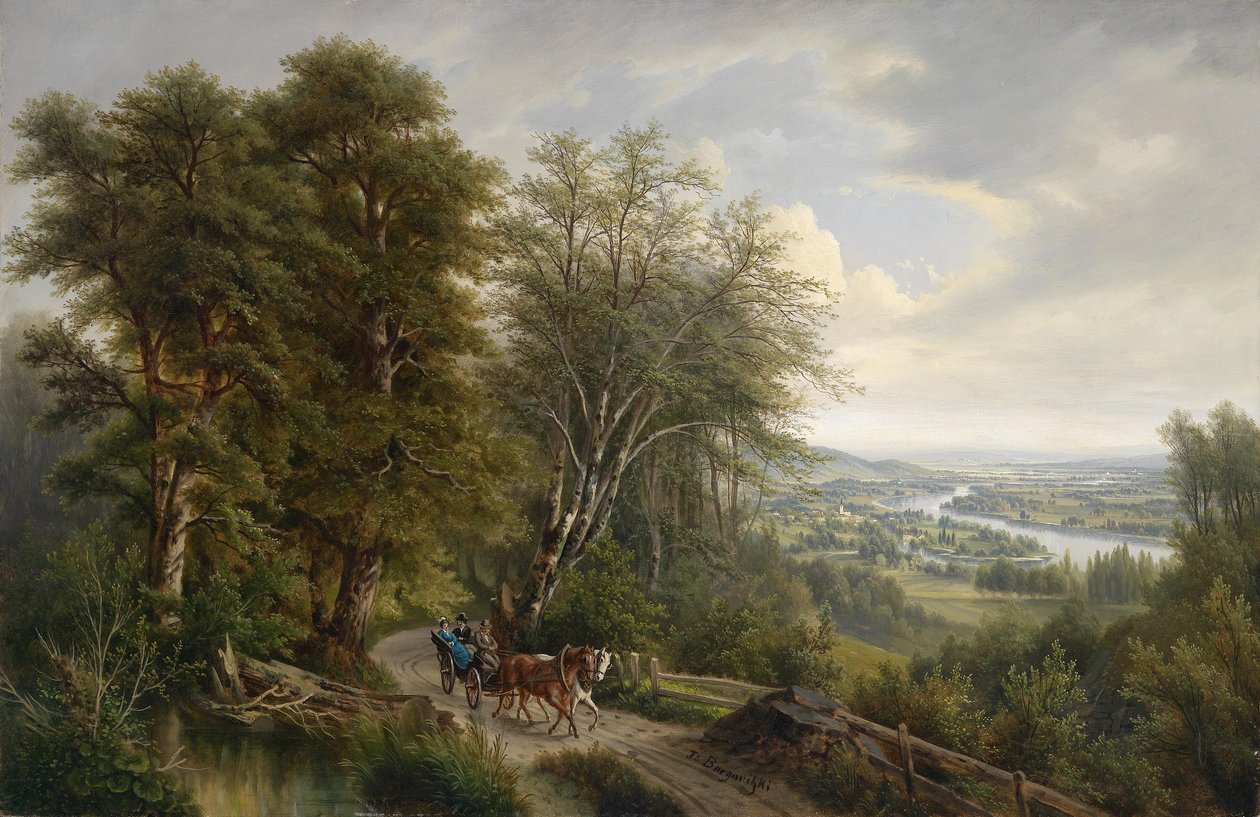 Große Donaulandschaft mit Blick auf Nußdorf von Josef Burgaritzky