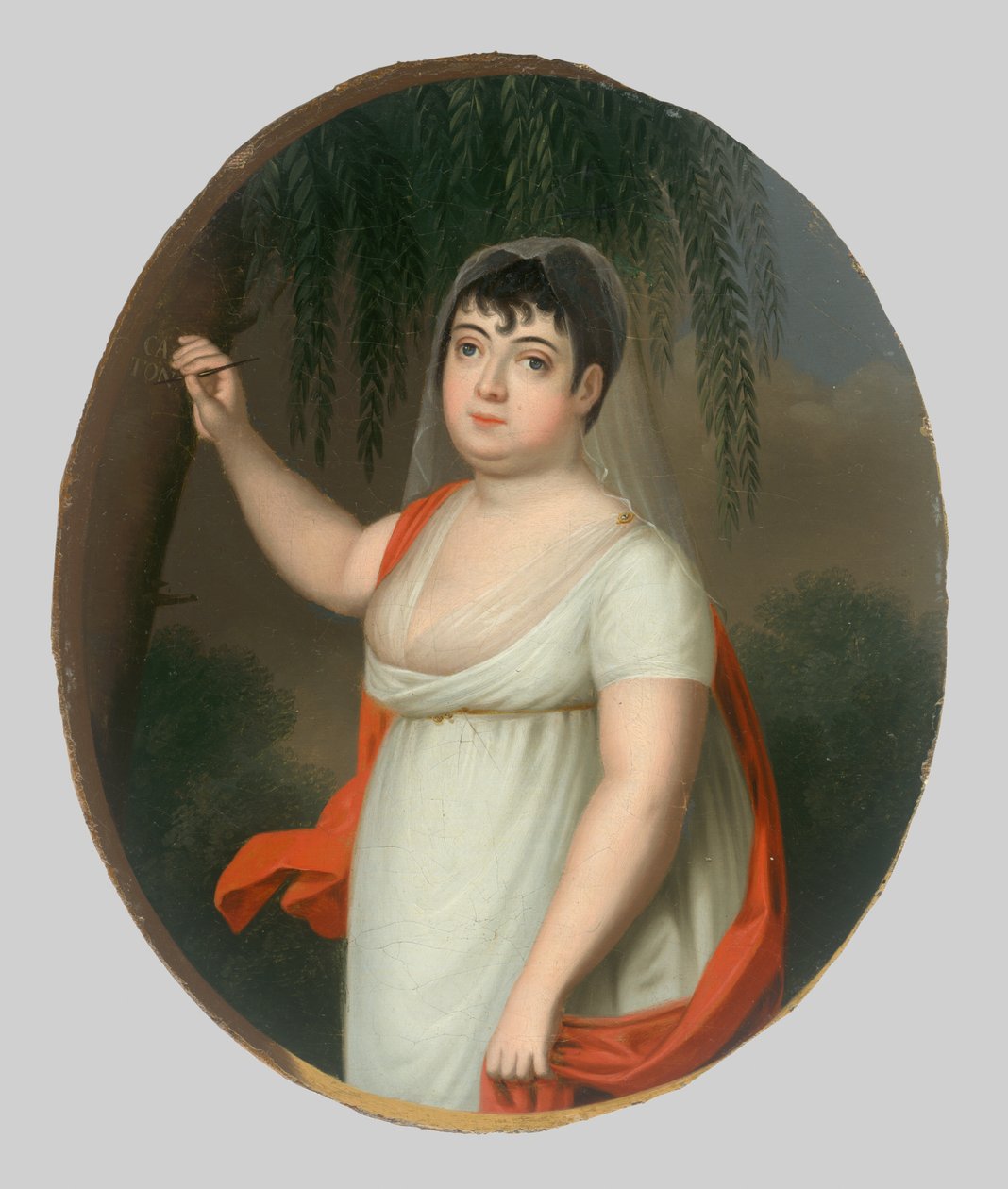Junge Frau am Baum. Anna Katarína Szirmayová, geb. Horváth-Stansith von Josef Czauczik