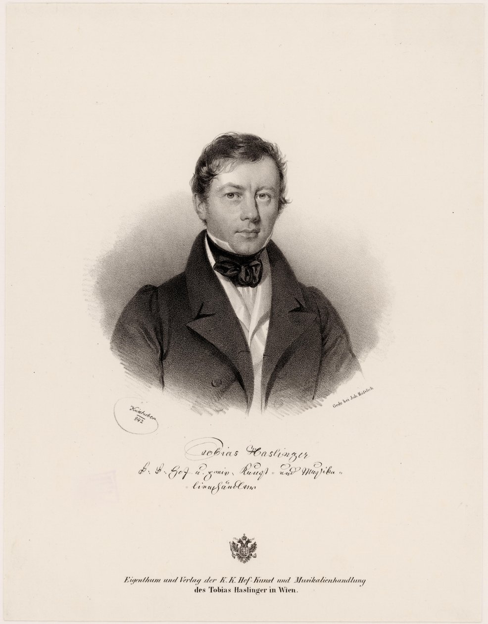 Dargestellte Person: Tobias Haslinger von Josef Nikolaus Kriehuber