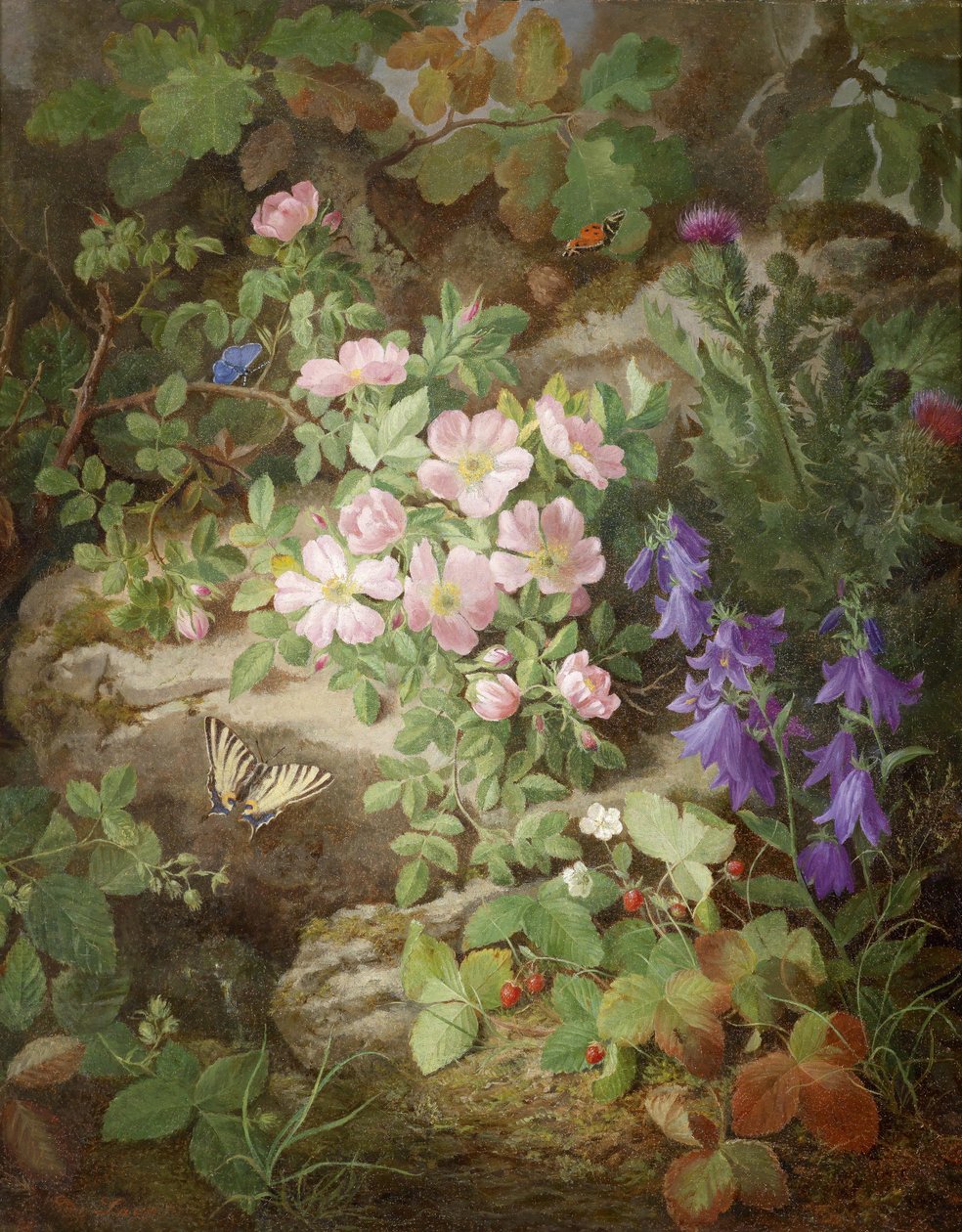 Großes Stillleben mit Alpenblumen von Josef Lauer
