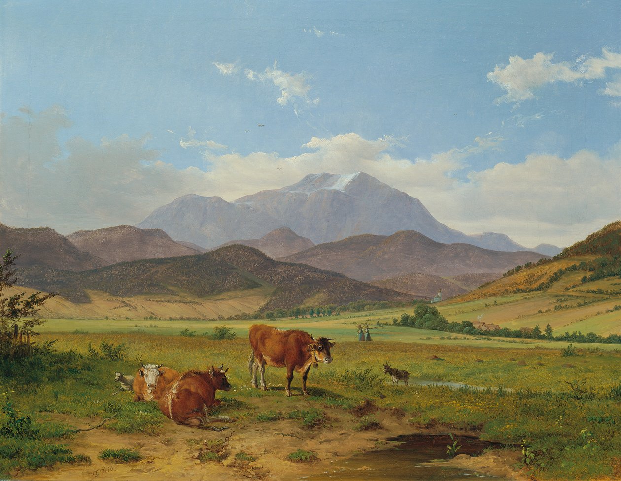 Landschaft mit Schneeberg von Josef Feid
