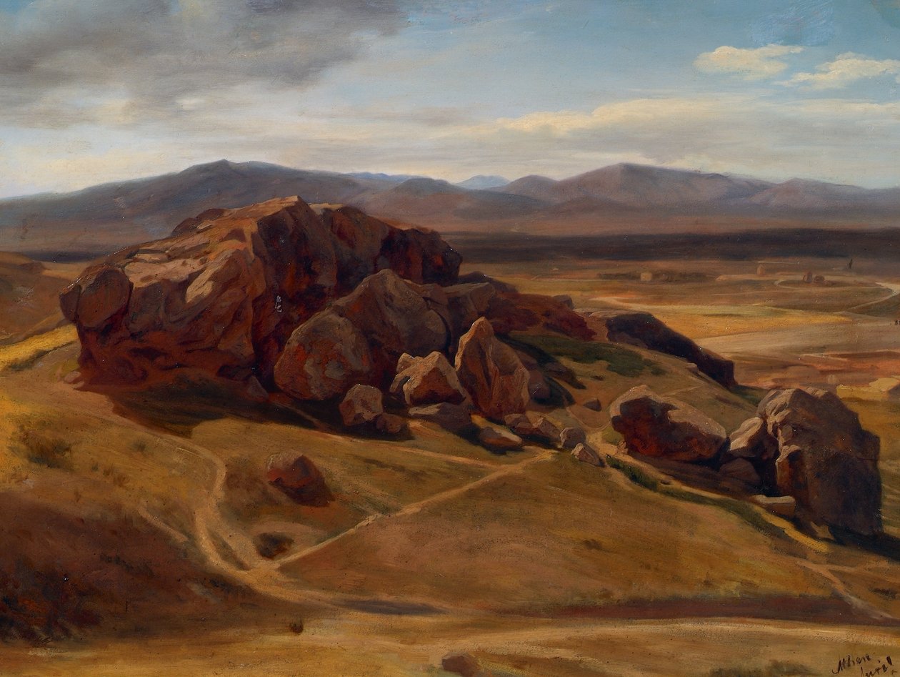 Gebirgslandschaft bei Athen (Der "Areopag") von Josef Hoffmann