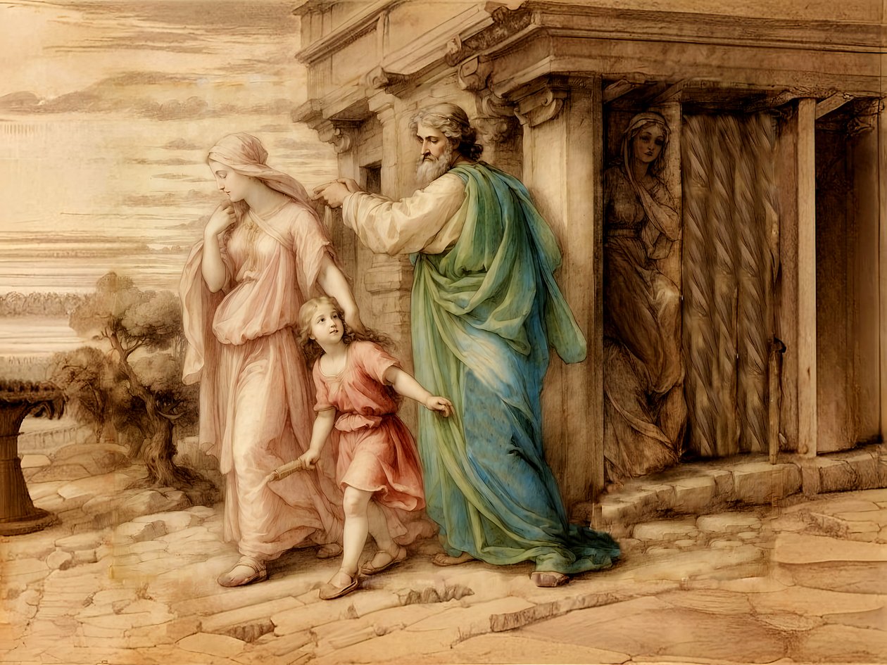 Hagar und Ismael werden weggeschickt von Josef Johann Michel