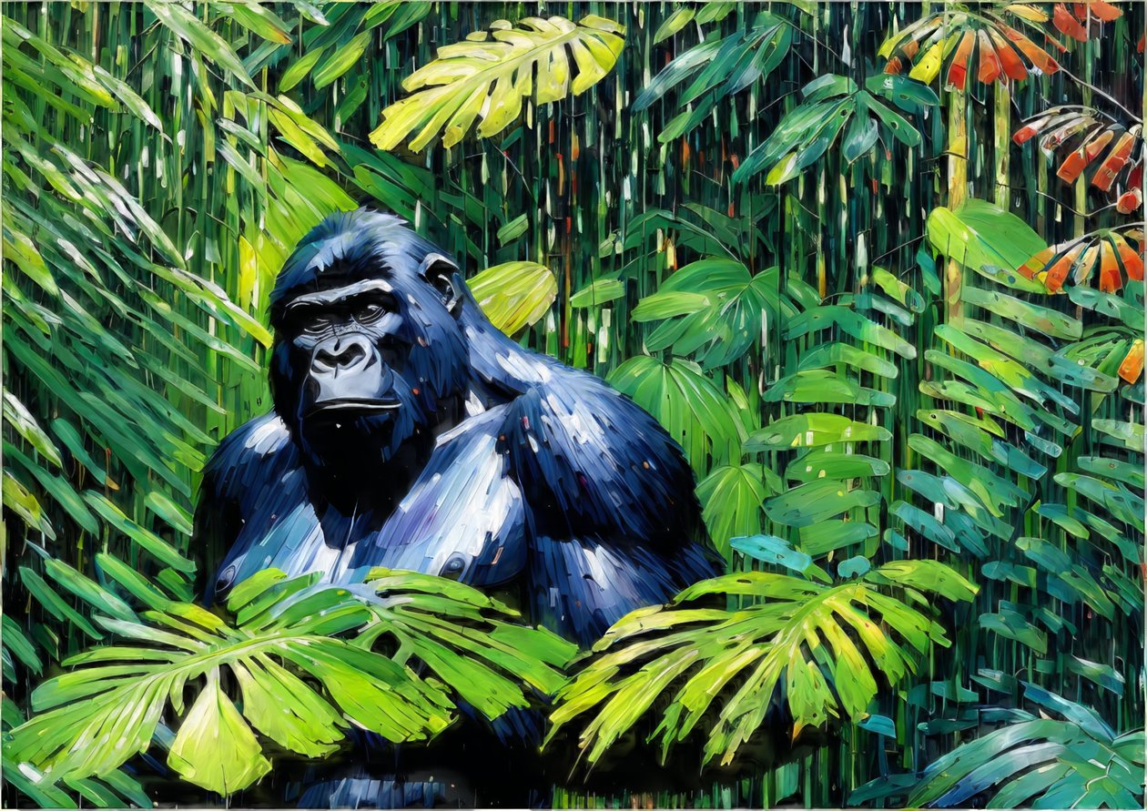 Tiere: Gorilla 1 von Josef Johann Michel