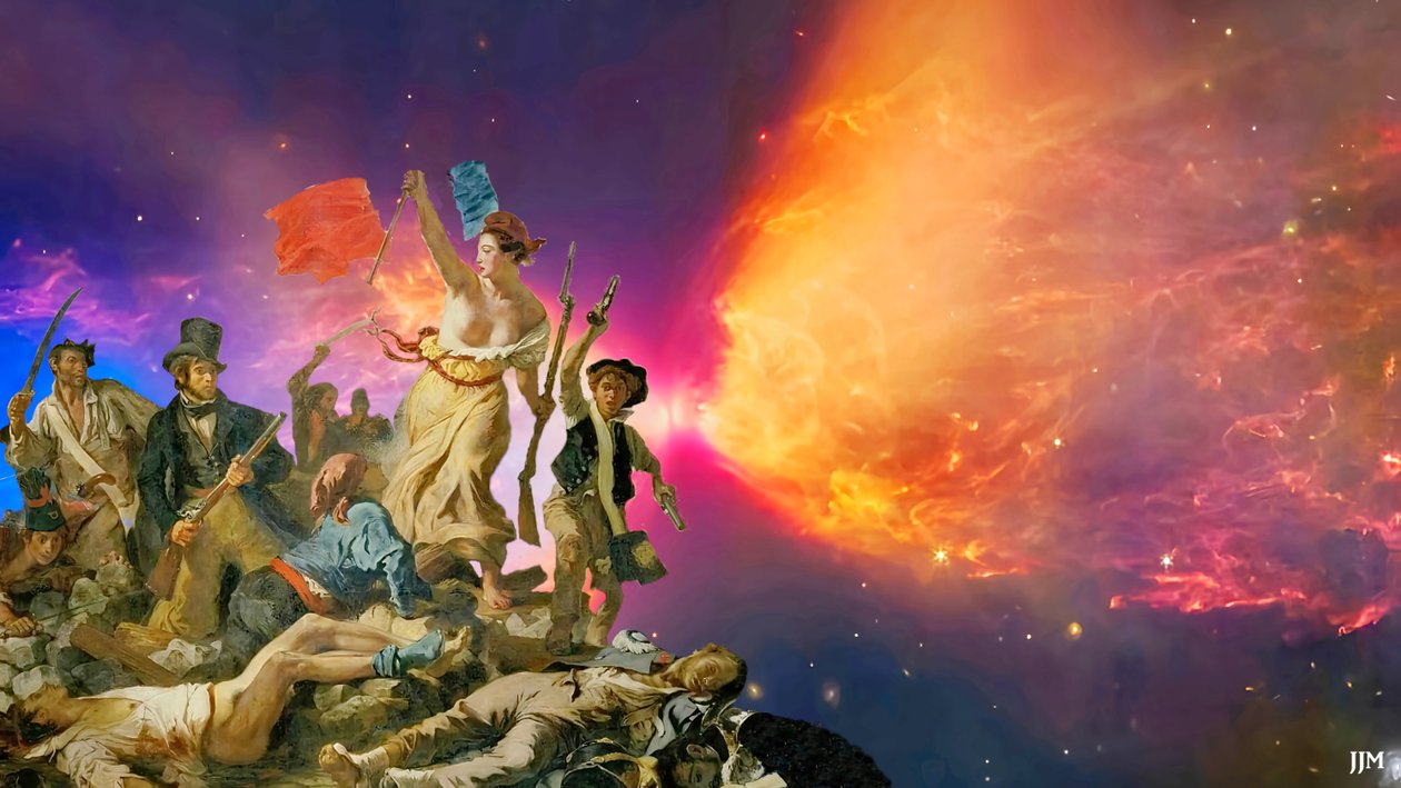JJM-recreate: Delacroix-F_Die Freiheit für das Volk+JWST von Josef Johann Michel