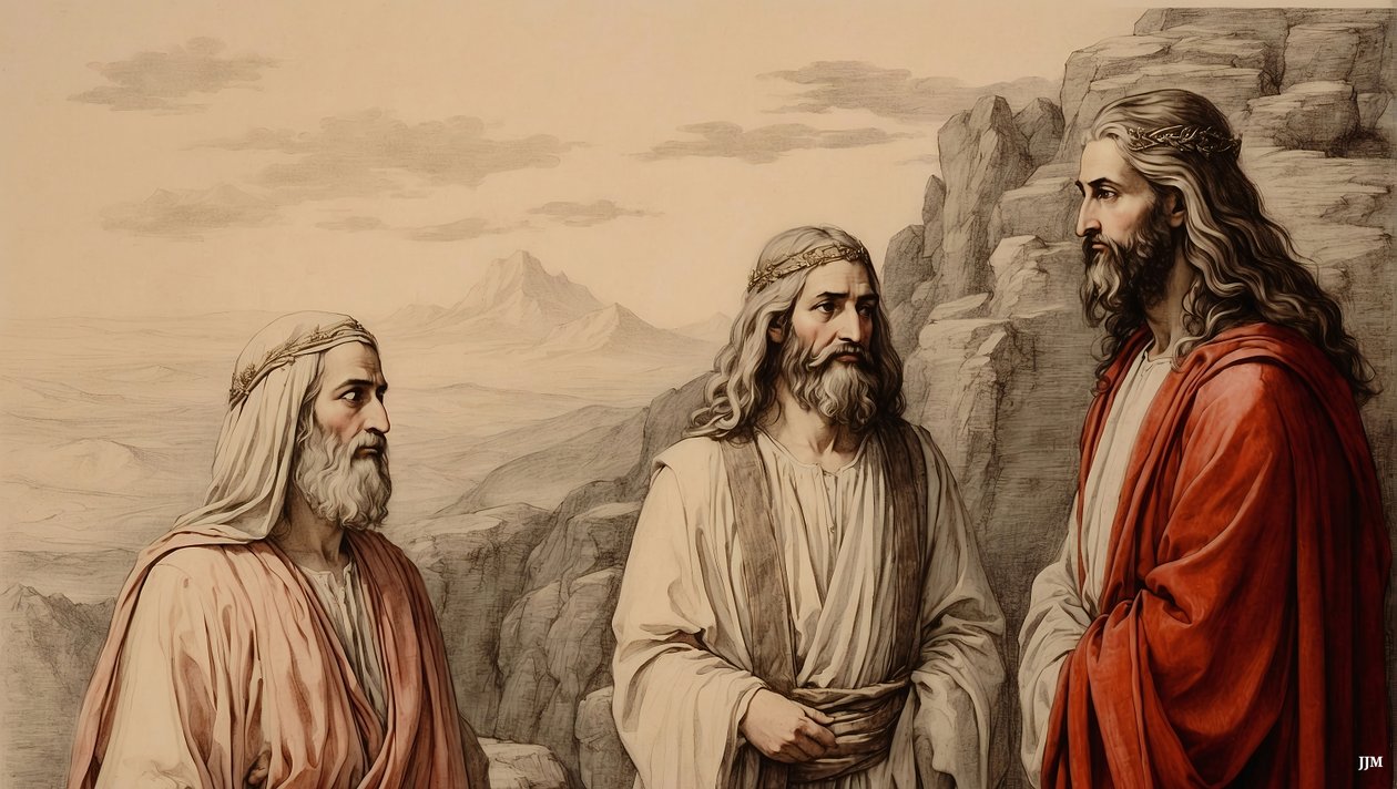 Jesus Verklärung mit Moses und Elia von Josef Johann Michel