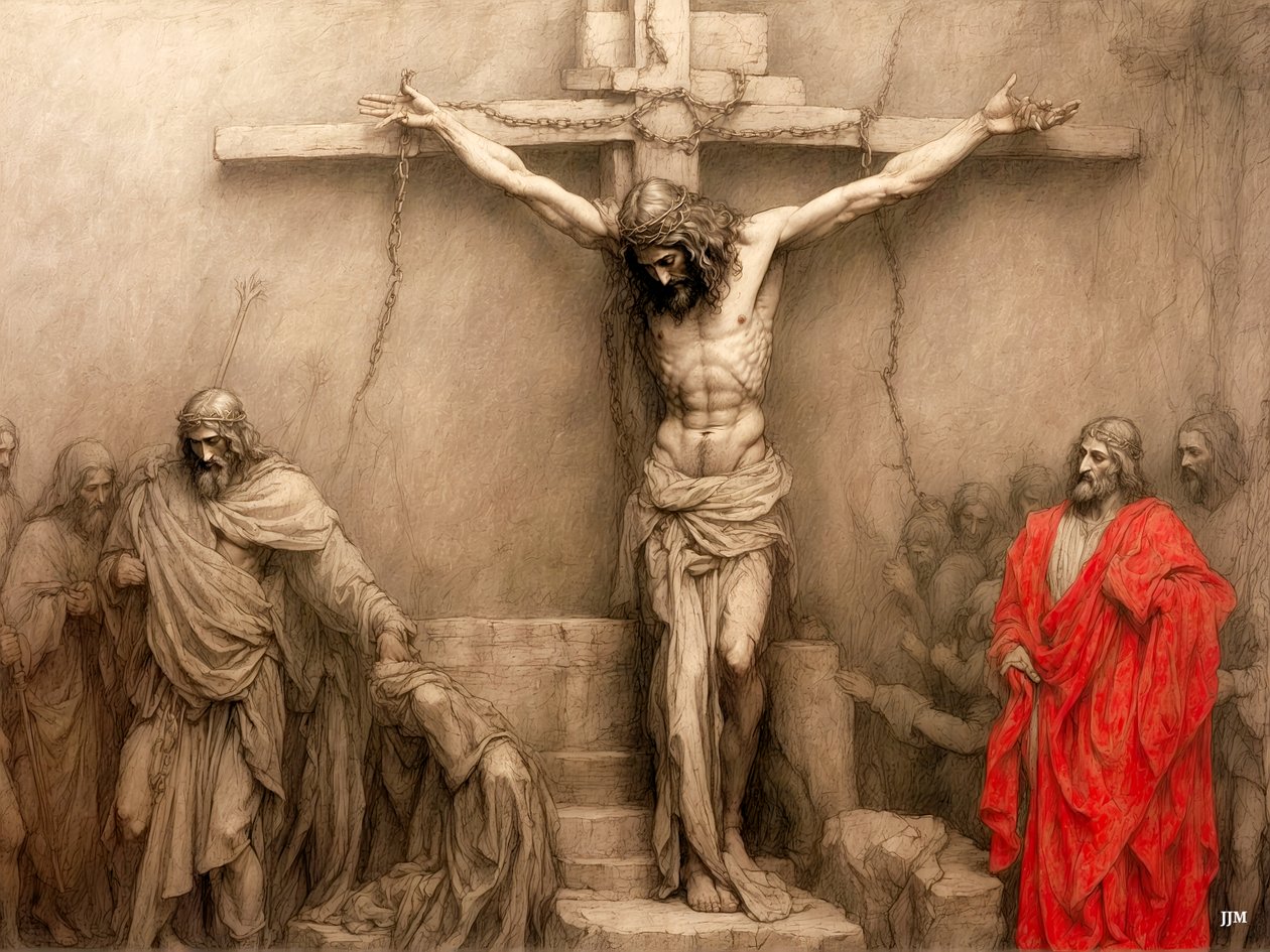 Jesus am Kreuz (3) von Josef Johann Michel
