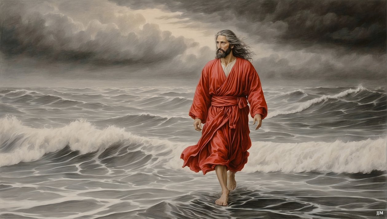 Jesus geht über den See von Josef Johann Michel