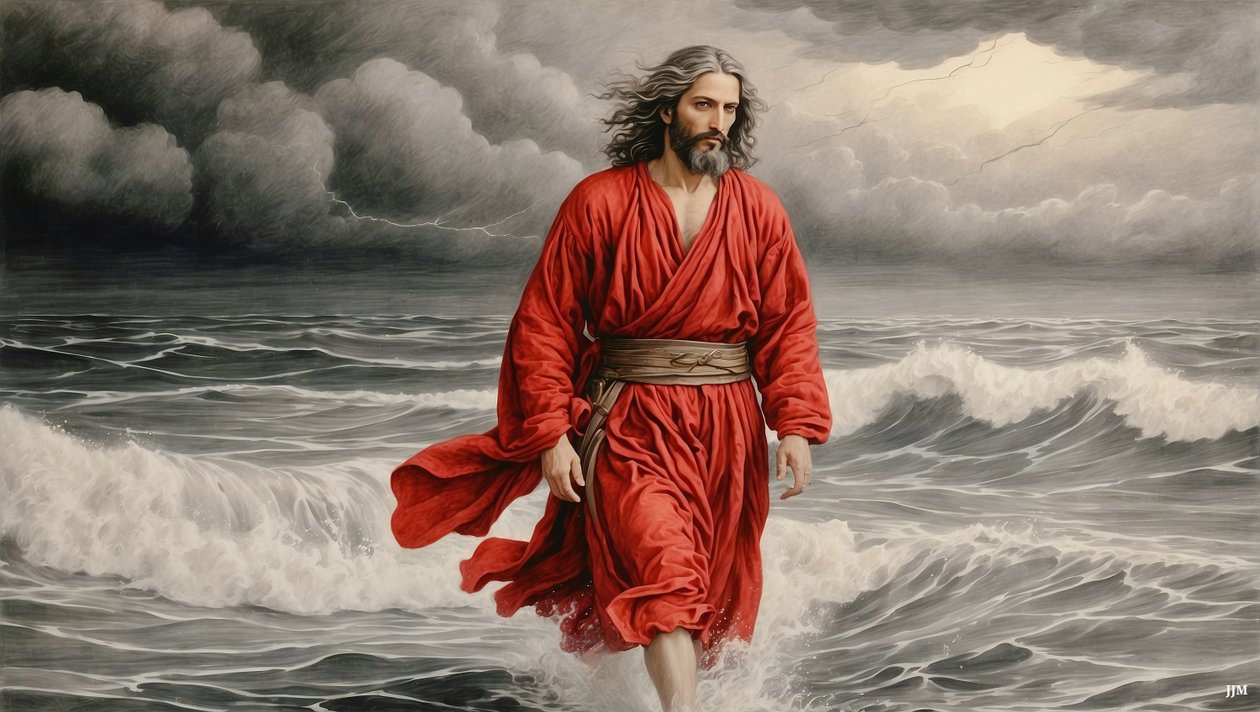 Jesus geht über den See von Josef Johann Michel