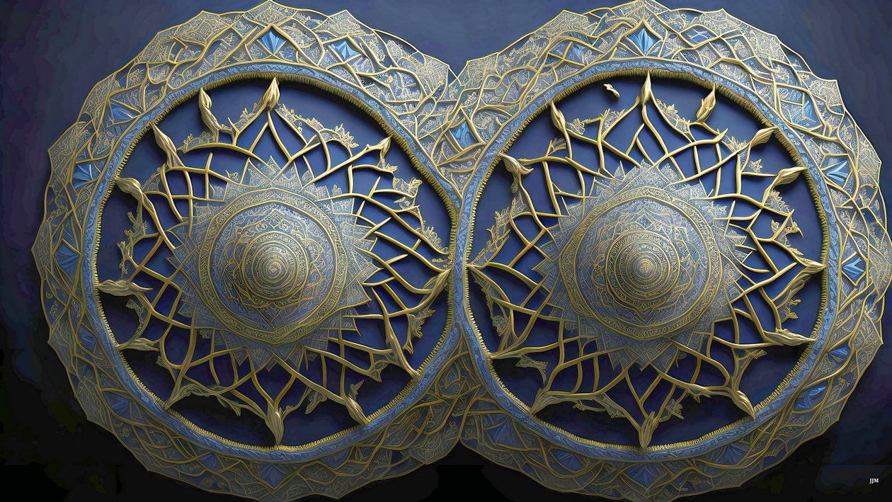 Mandala: Ägyptische Elemente_01 von Josef Johann Michel