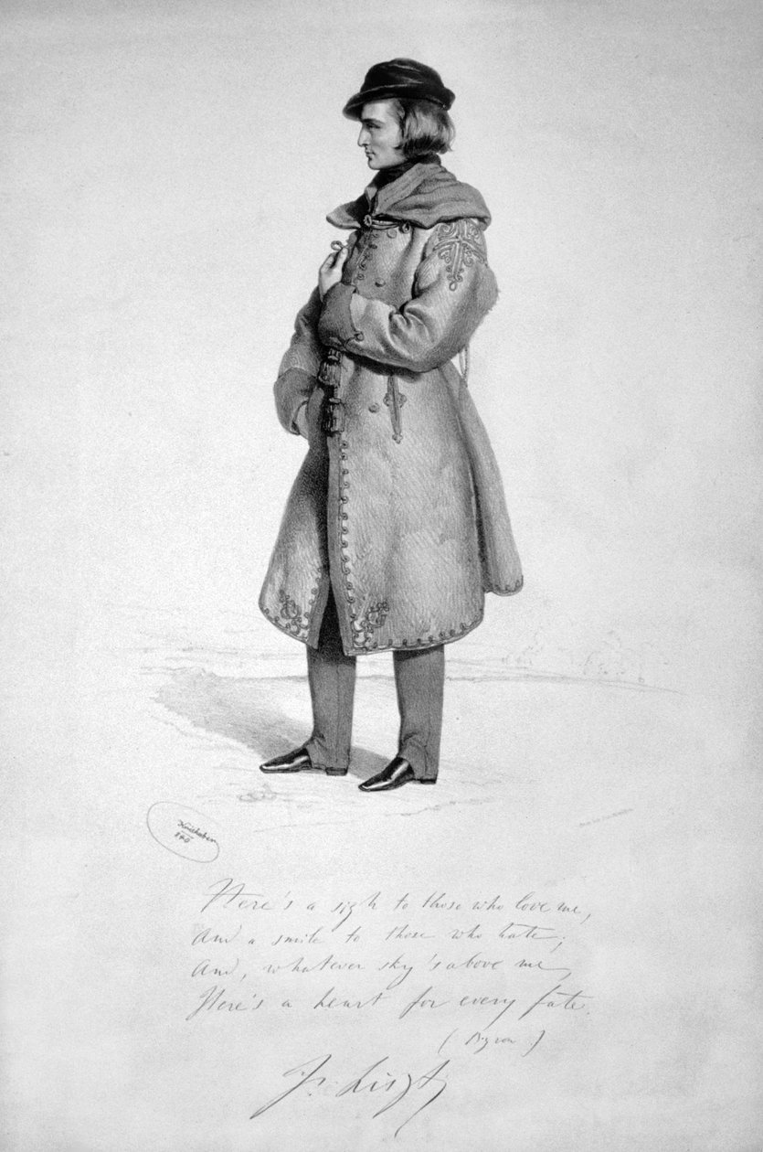 Franz Liszt 1840 von Josef Kriehuber