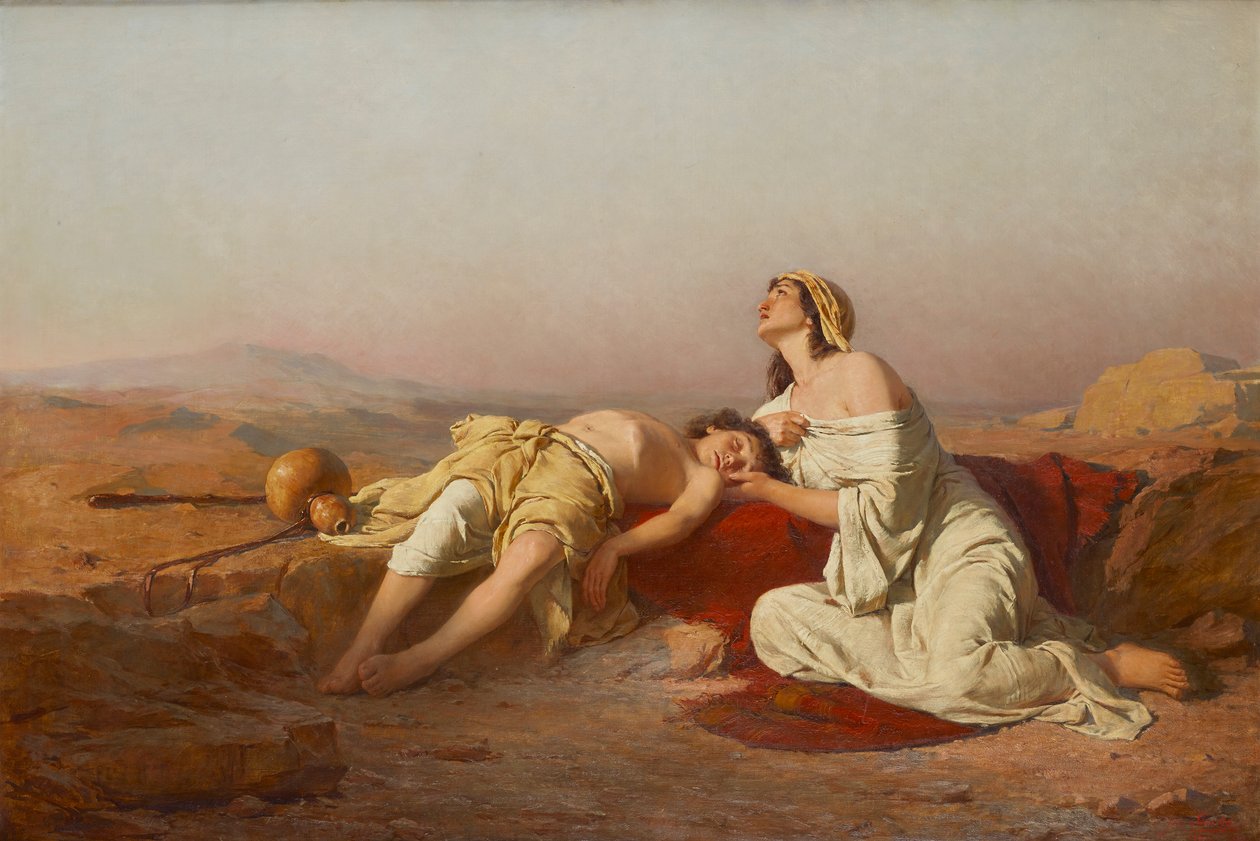 Hagar und Ismael in der Wüste von Josef Straka