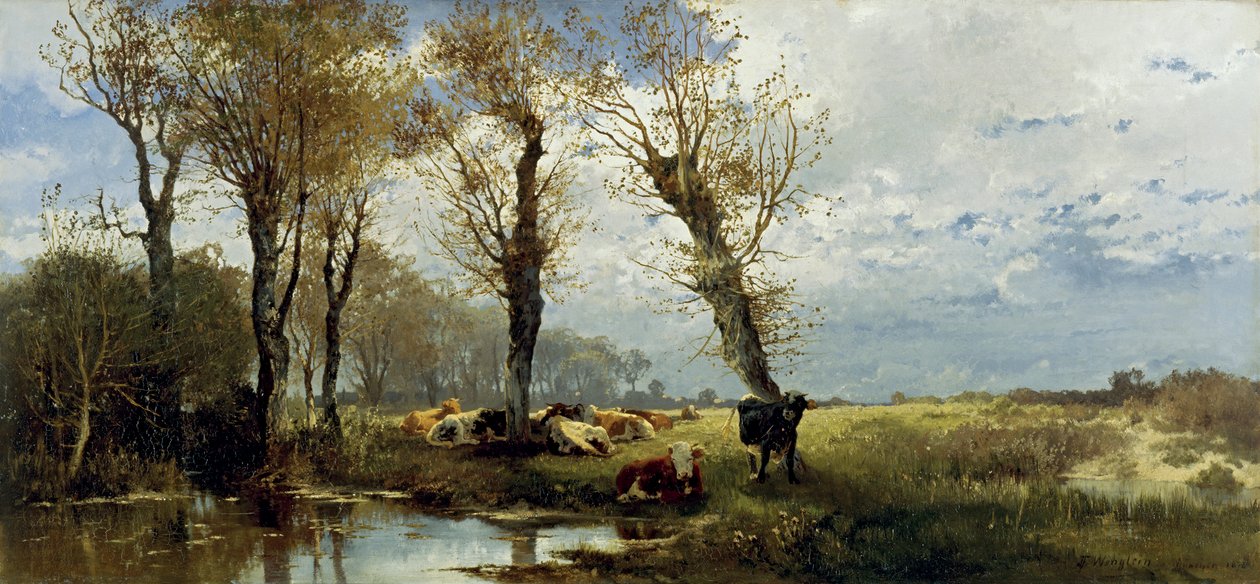 Landschaft mit Viehherde von Josef Wenglein