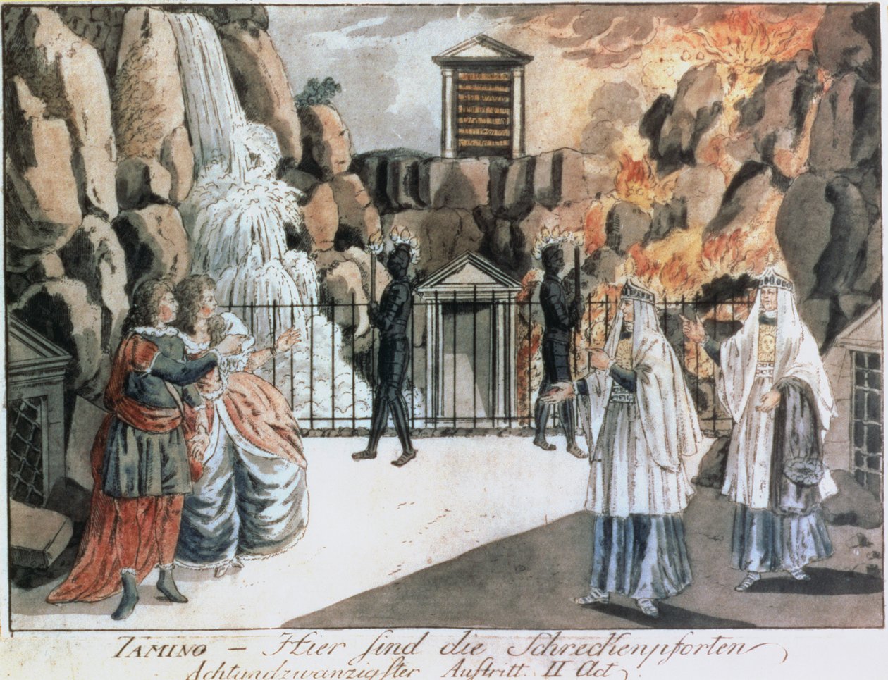Tamino und Pamina vor dem Tempel, Szene aus 