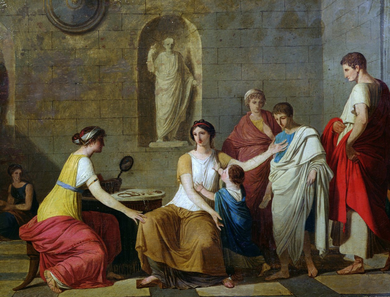 Die Mutter der Gracchi, um 1780 (Detail) von Joseph Benoît Suvée