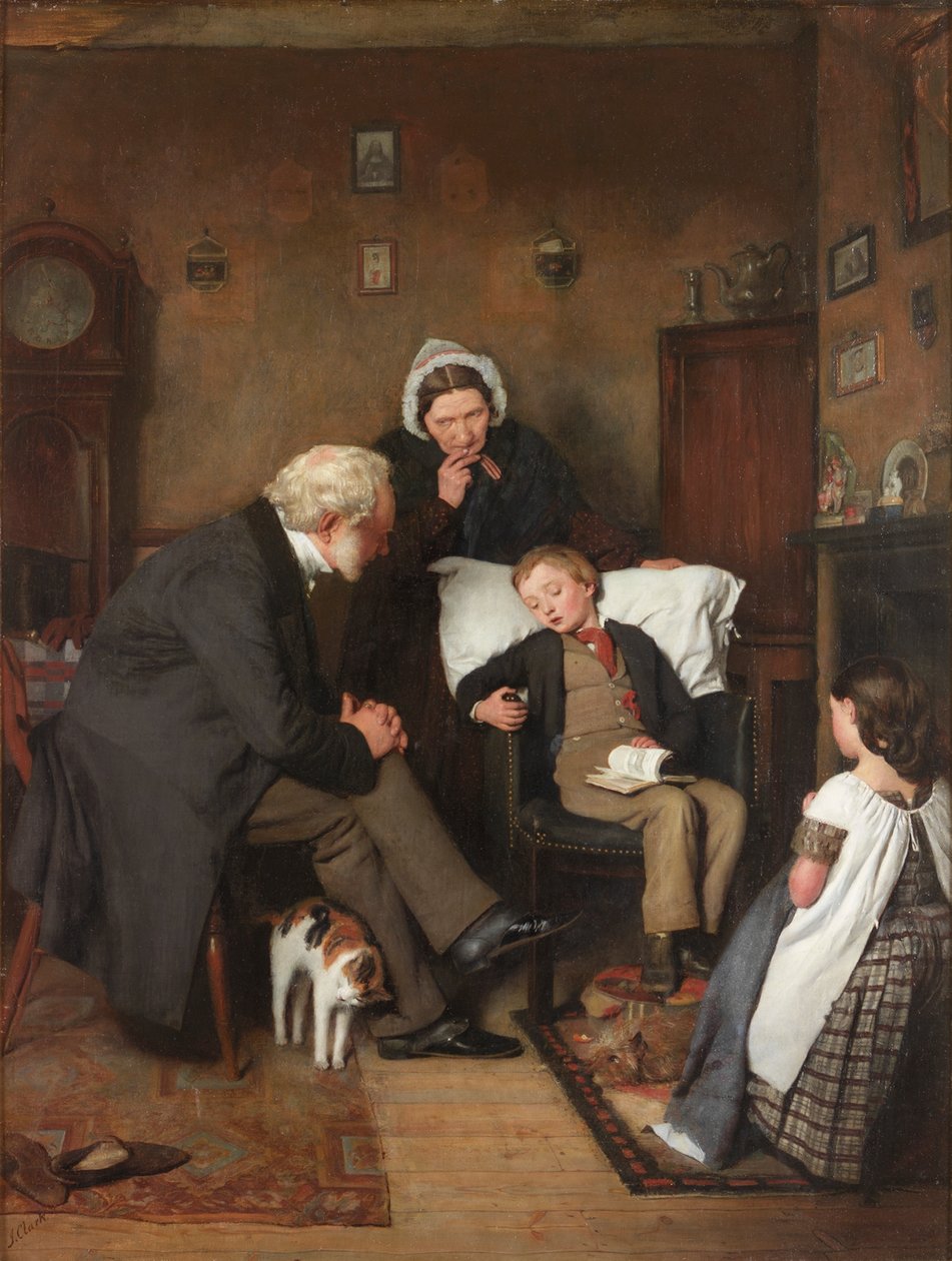 Der kranke Junge, ca. 1857 von Joseph Clark