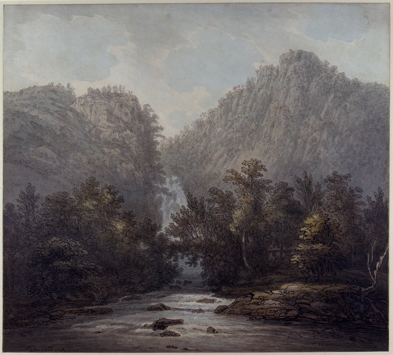 Lodore-Wasserfall, Westmoreland, 1785 von Joseph Farington