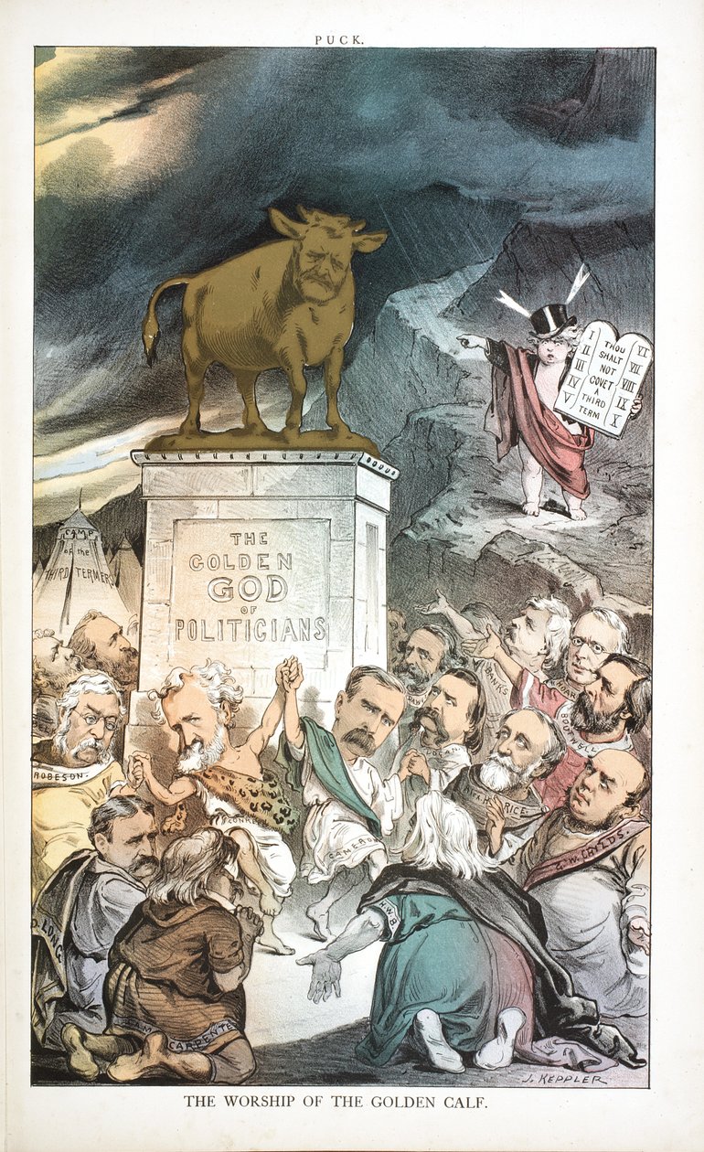 Die Anbetung des Goldenen Kalbes, 1880 von Joseph Keppler