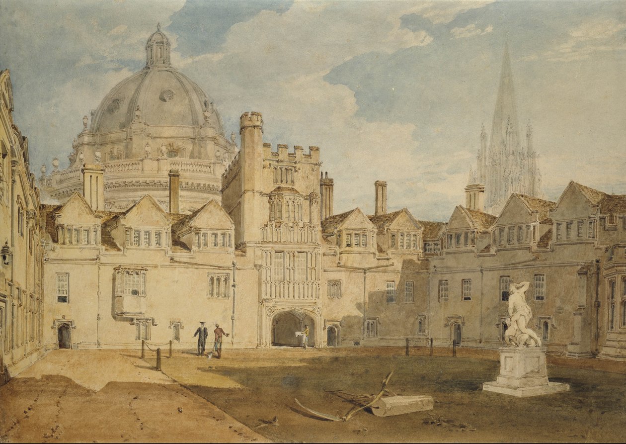 Ein Blick von innen auf den Brazen Nose College Quadrangle, Oxford, 1803-04 von Joseph Mallord William Turner