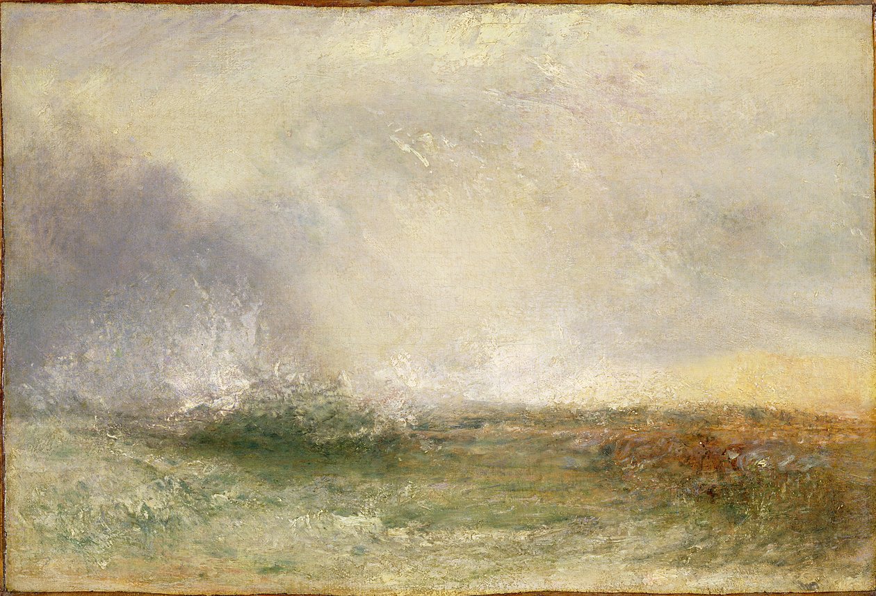 Stürmisches Meer, das an eine Küste bricht, 1840-5 von Joseph Mallord William Turner