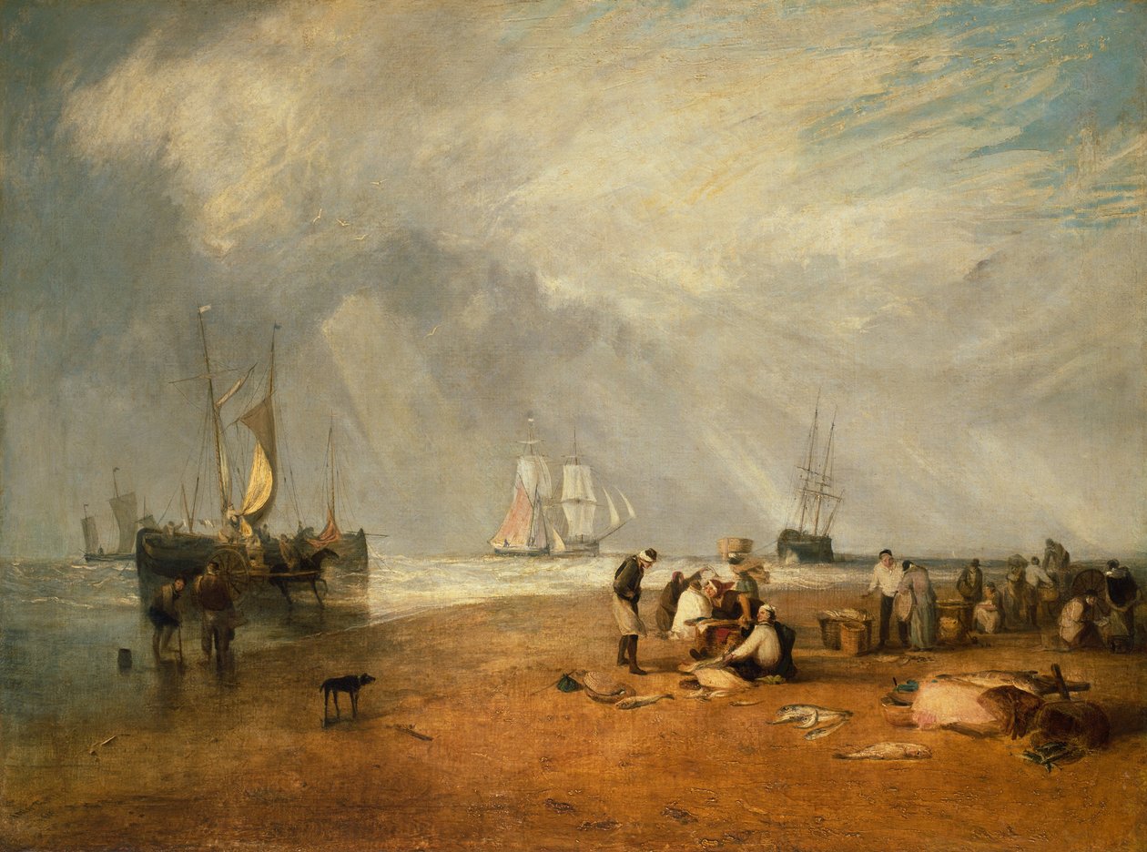 Der Fischmarkt am Strand von Hastings von Joseph Mallord William Turner