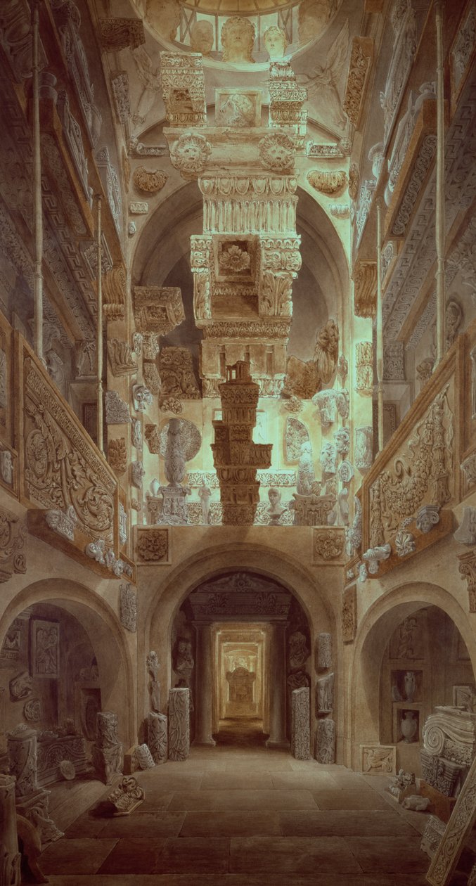 Innenansicht des Soane Museums von Joseph Michael Gandy