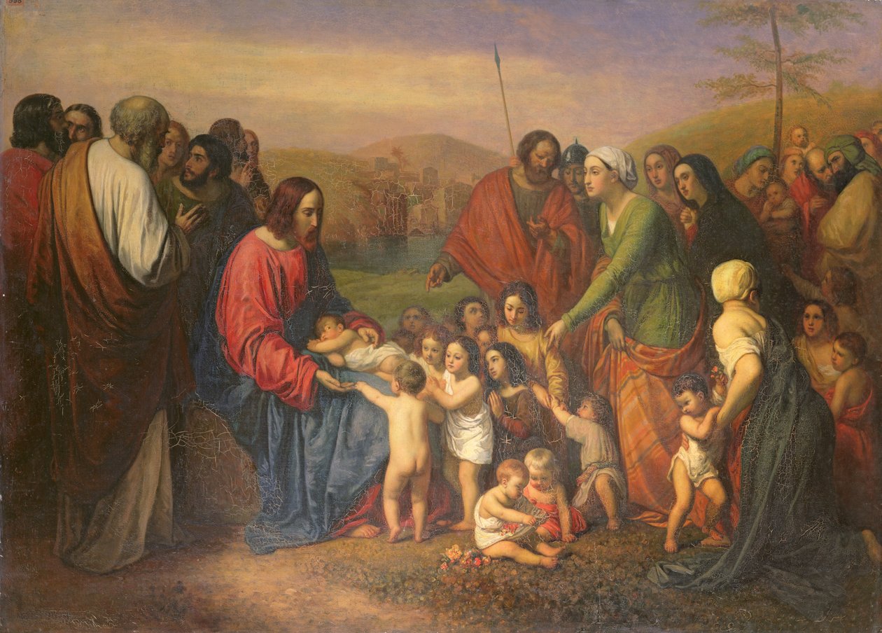 Lasst die kleinen Kinder zu mir kommen, 1837 von Joseph Nicolas Robert Fleury