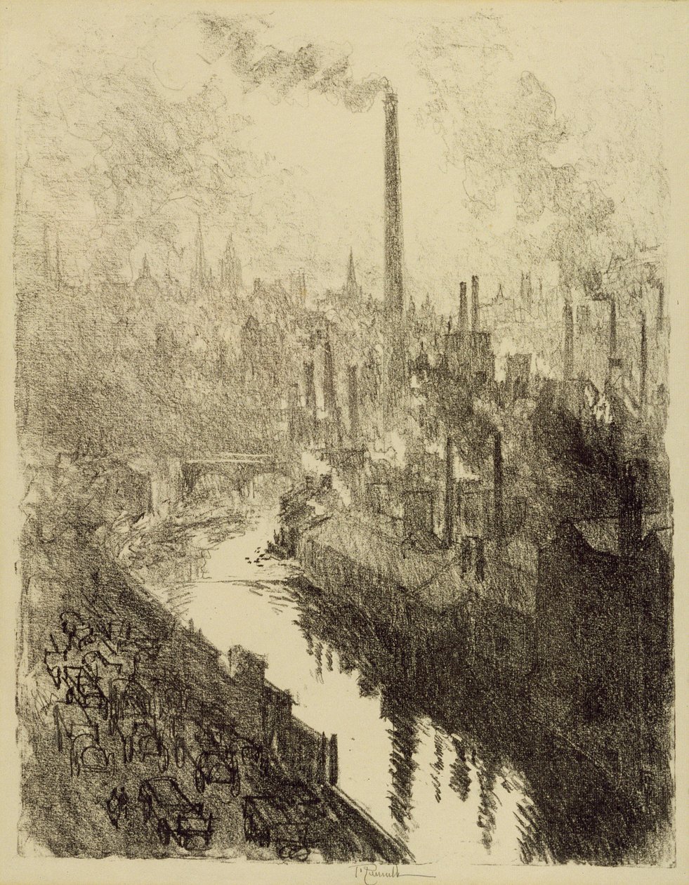 Der große Schornstein, Sheffield, 1910 von Joseph Pennell