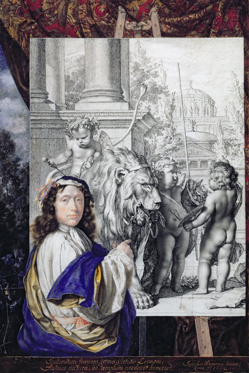Selbstporträt, 1662 von Joseph Werner