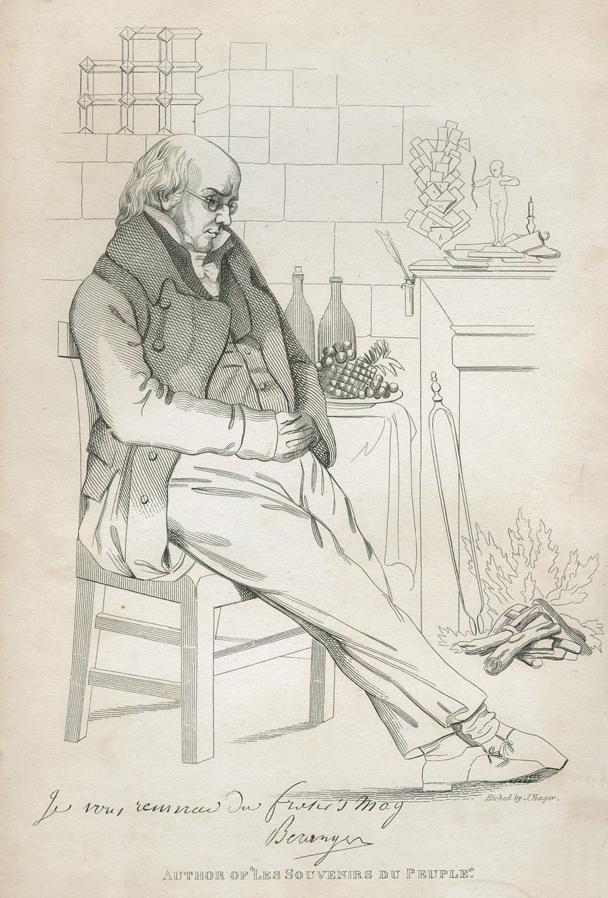 Pierre-Jean de Beranger (1780-1857) von Joseph Yeager