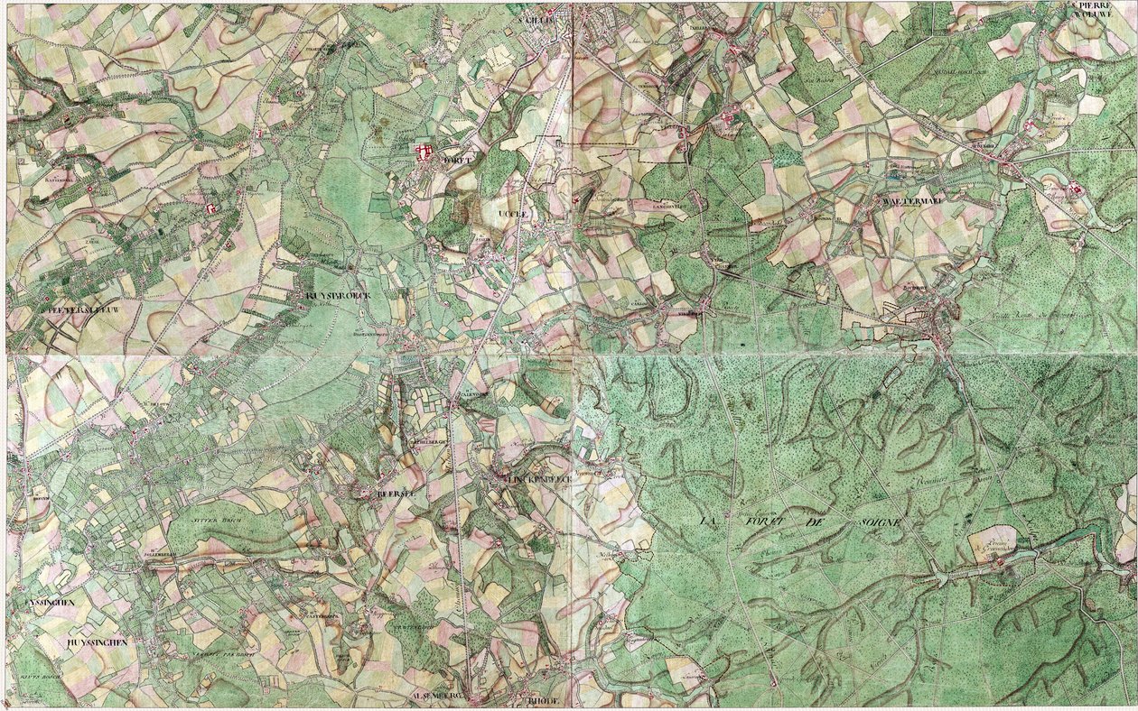 Karte von Uccle von Joseph de Ferraris