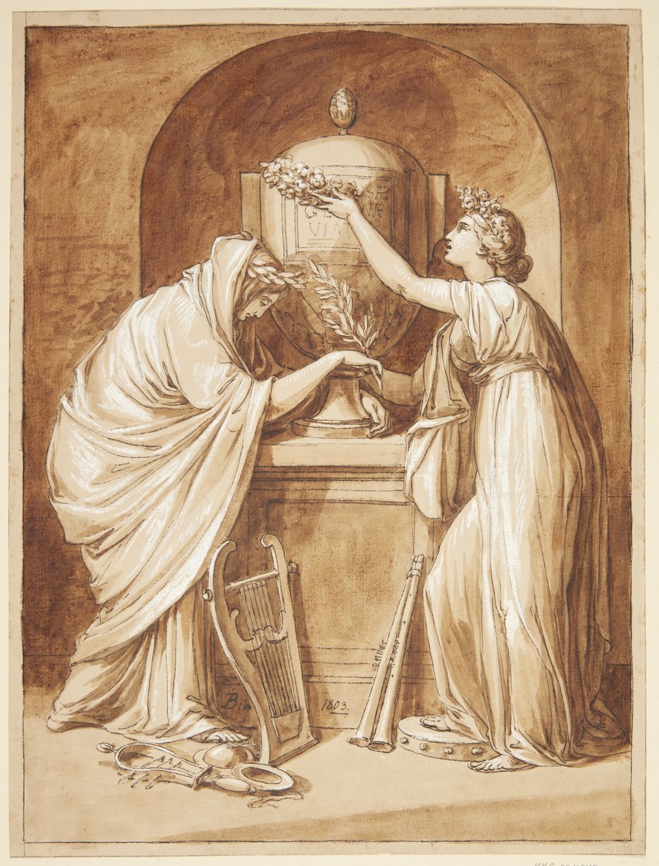 Allegorische Zeichnung von Joseph Bergler