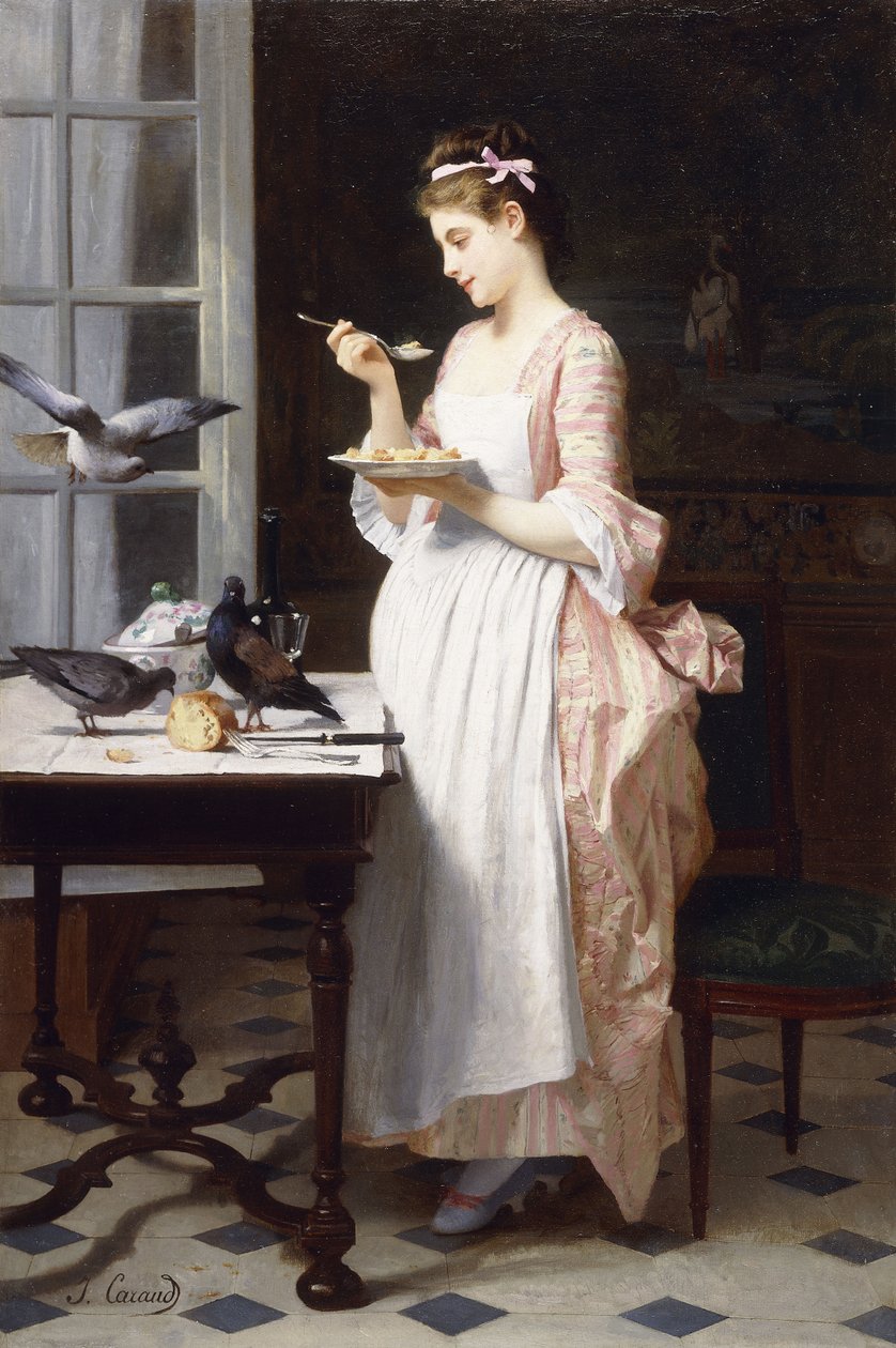 Die Tauben füttern von Joseph Caraud