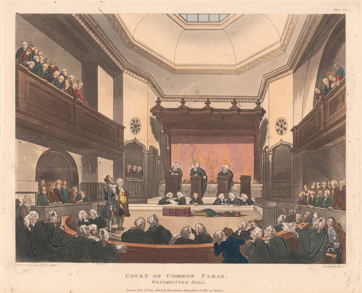 Gerichtshof des Common Pleas, Westminster Hall von Joseph Constantine Stadler
