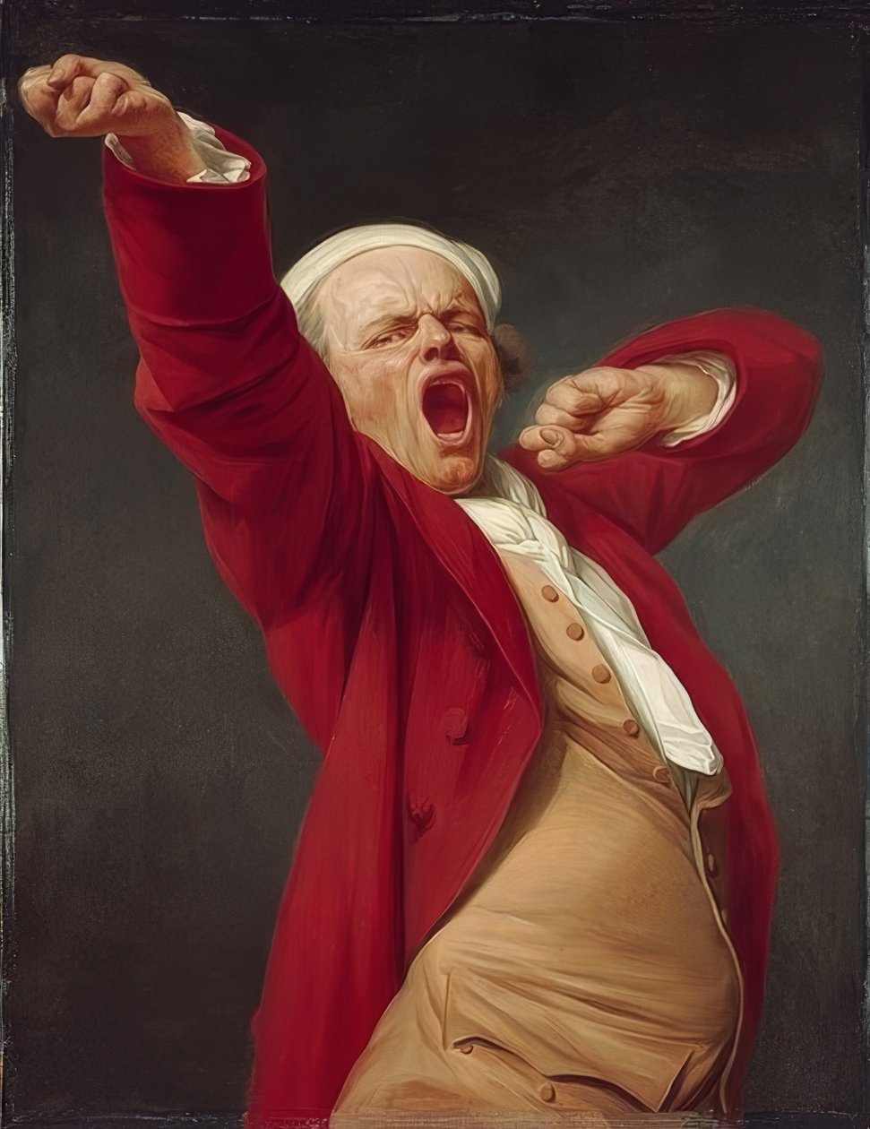Selbstporträt, gähnend von Joseph Ducreux