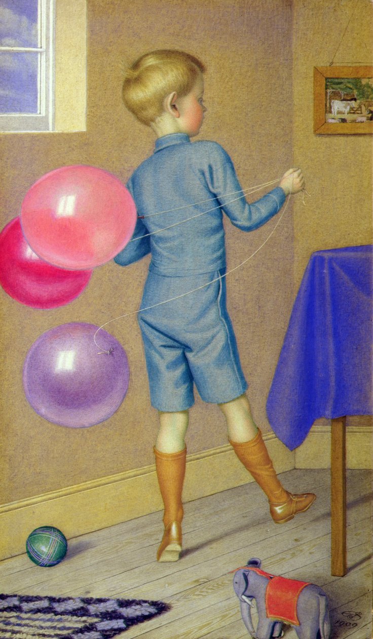 Luftballons zu verkaufen von Joseph Edward Southall