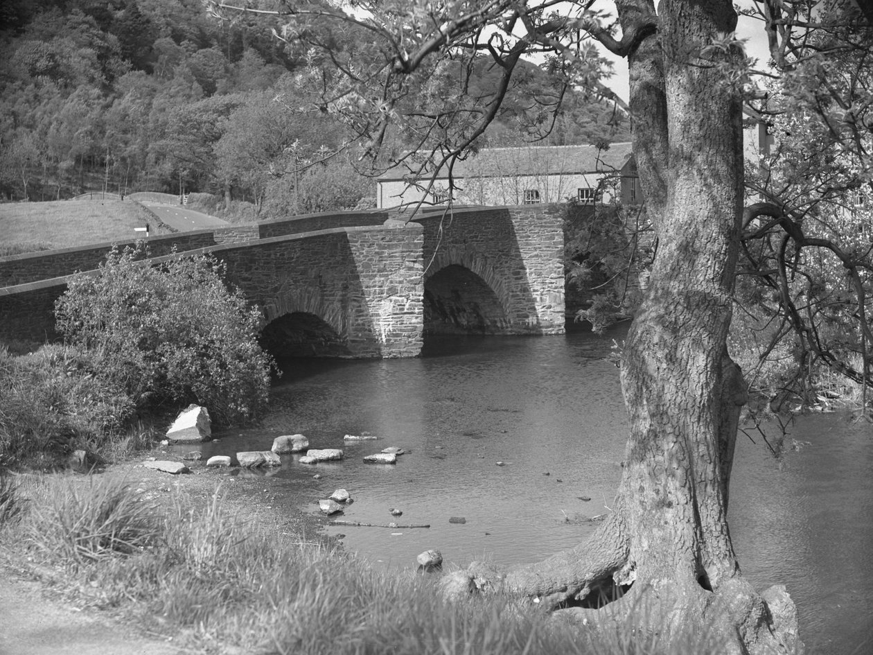 Fluss und Brücke bei Newby Bridge von Joseph Hardman