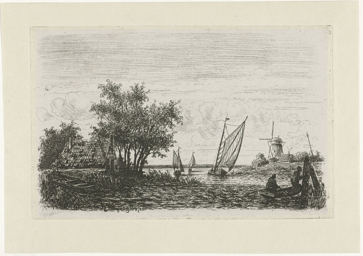 Boote auf einem See von Joseph Hartogensis