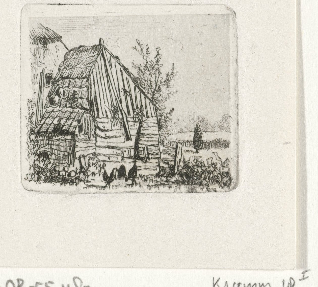 Hühner bei einer Bauernscheune von Joseph Hartogensis